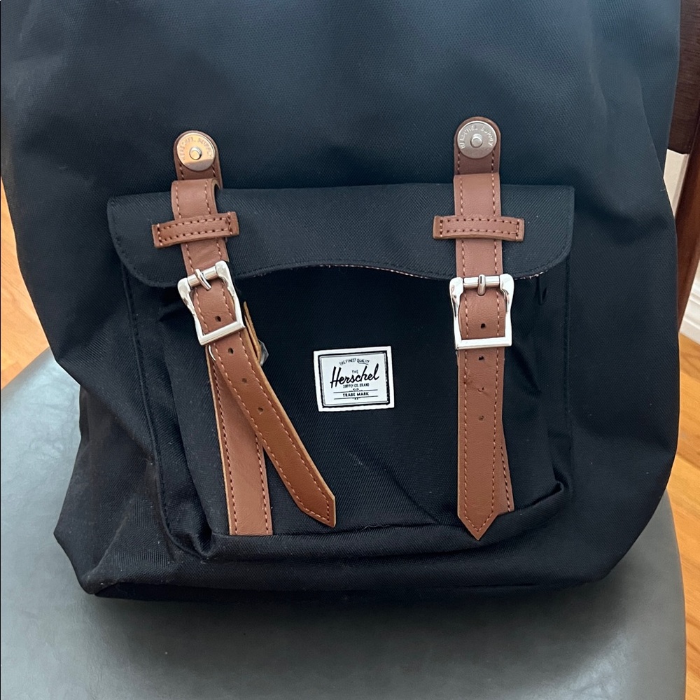Herschel Supply Company Black Backpack with Brown Trim